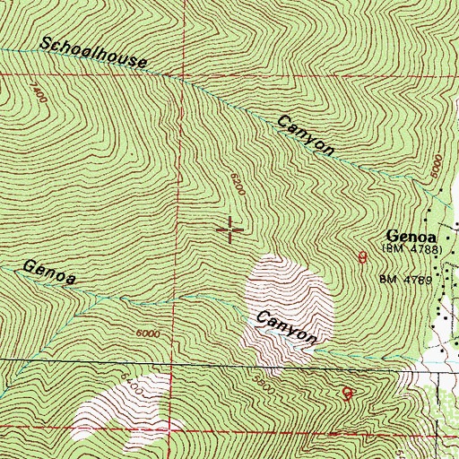 Topographic Map of Genoa Mining District, NV