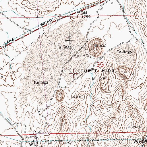 Topographic Map of Las Vegas Mining District, NV