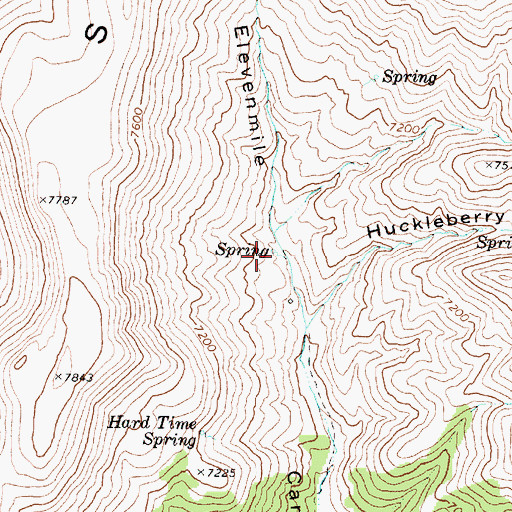 Topographic Map of Elevenmile Springs, NV