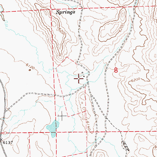 Topographic Map of Chevelier Ranch, NV