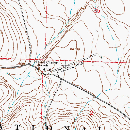 Topographic Map of Sheldon Refuge Landing Strip (historical), NV