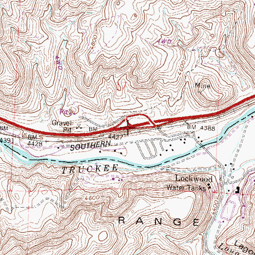 Topographic Map of Lockwood Interchange, NV