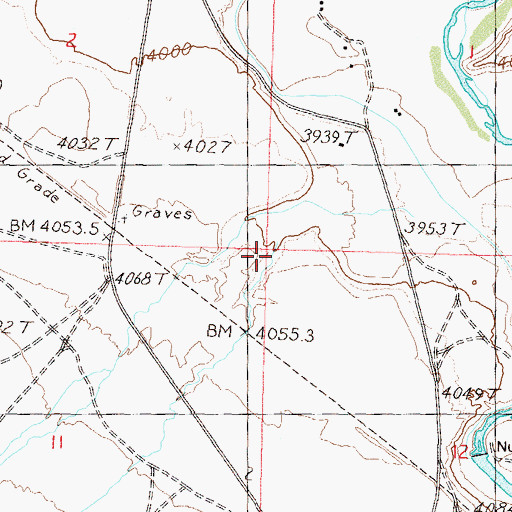 Topographic Map of Secret Creek, NV