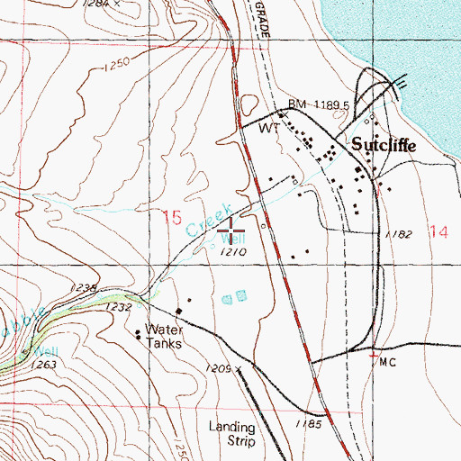 Topographic Map of Hardscrabble Caon, NV