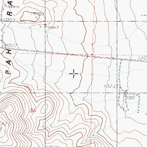 Topographic Map of Millers Creek, NV