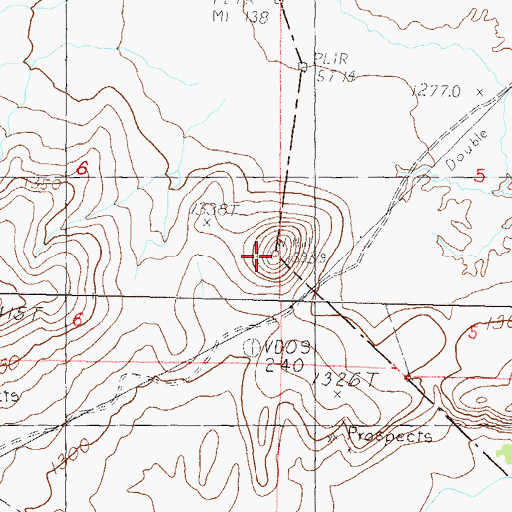 Topographic Map of Red White and Blue Mountain, NV