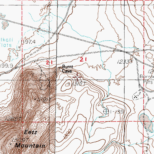 Topographic Map of Grimes Point Recreation Site, NV
