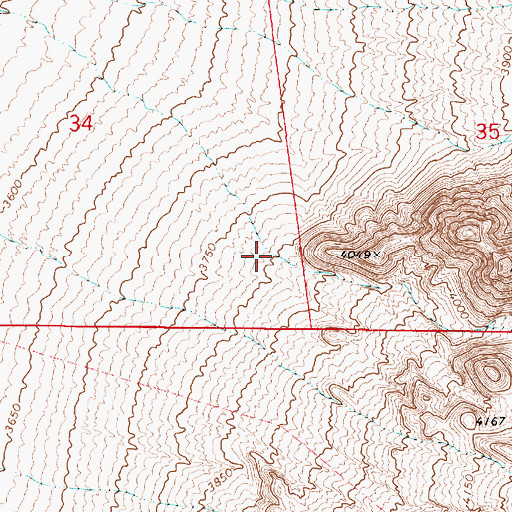 Topographic Map of Granite Caon, NV