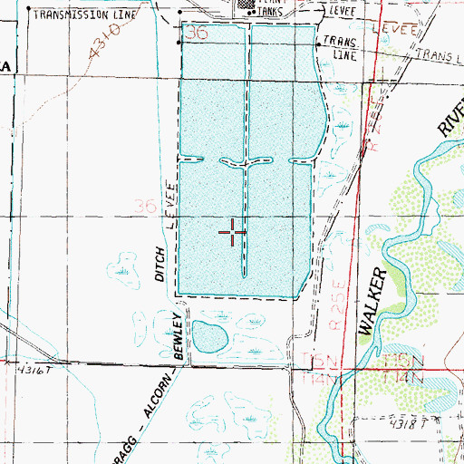 Topographic Map of Fort Churchill Cooling Ponds, NV