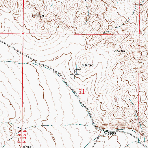Topographic Map of West Gate Range, NV