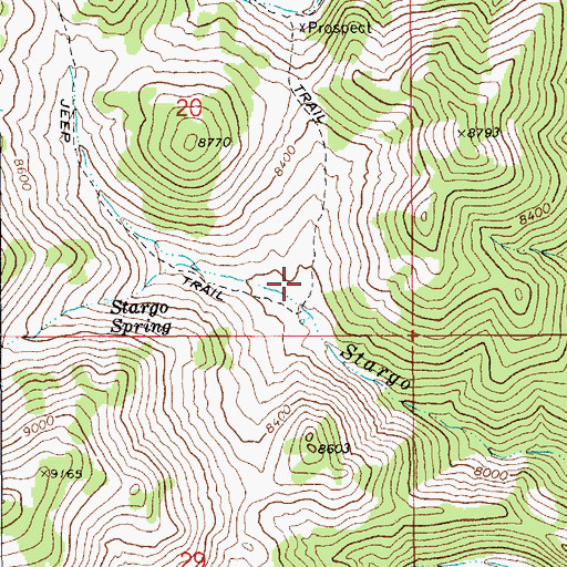 Topographic Map of Stargo (historical), NV
