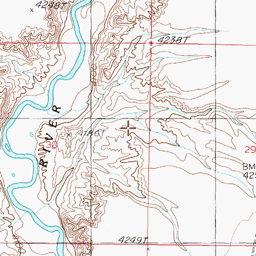 Topographic Map of Rye Patch Canyon, NV