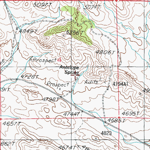 Topographic Map of Antelope Spring, NV