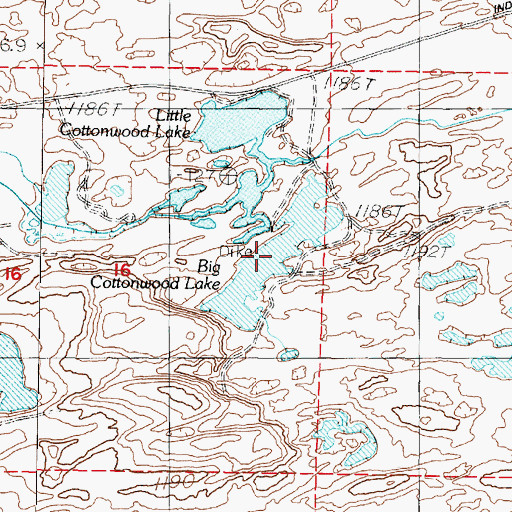 Topographic Map of Big Cottonwood Lake, NV