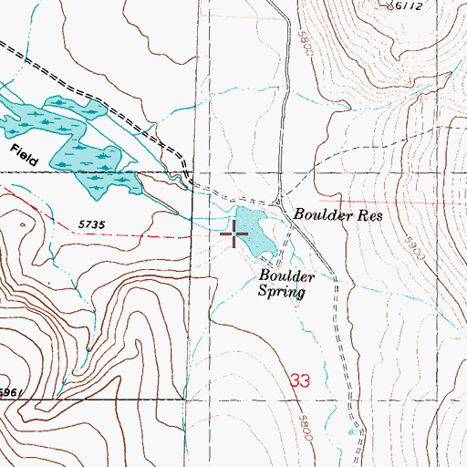 Topographic Map of Boulder Reservoir, NV