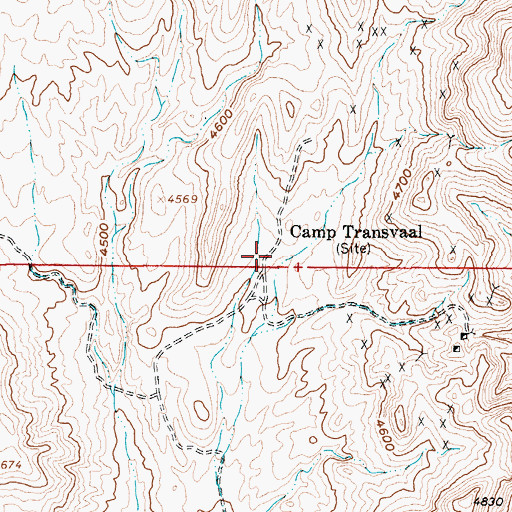 Topographic Map of Camp Transvaal (historical), NV