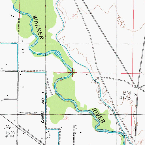 Topographic Map of Canal Number Two, NV