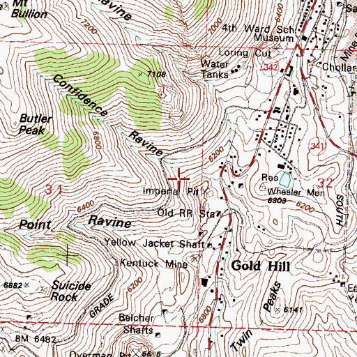 Topographic Map of Confidence Ravine, NV
