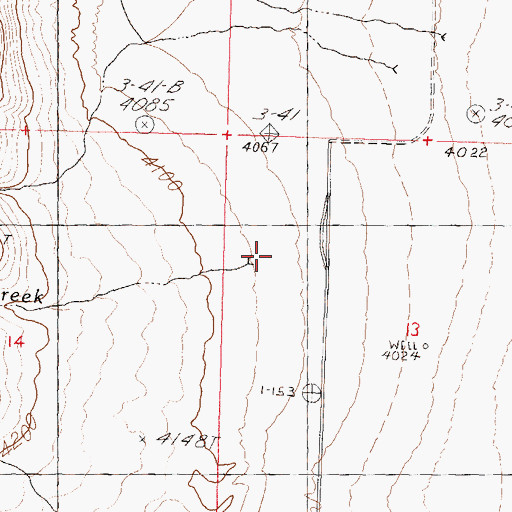 Topographic Map of Coyote Creek, NV