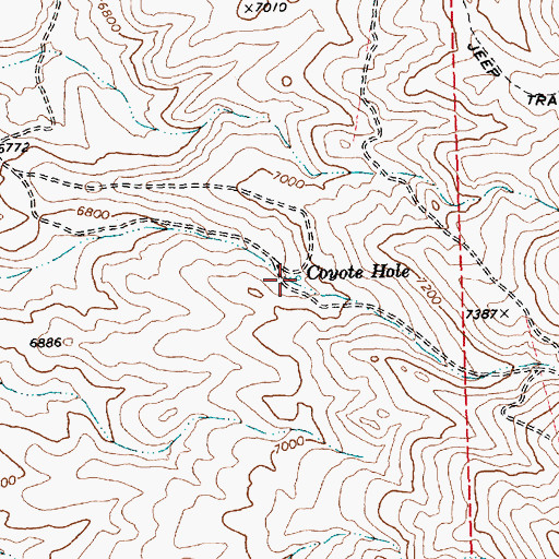Topographic Map of Coyote Hole, NV