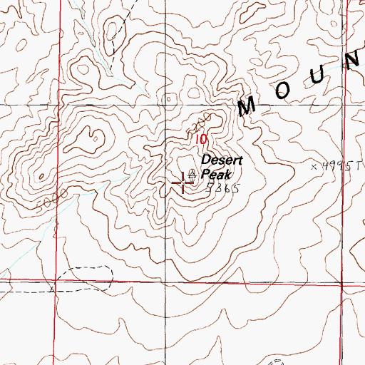 Topographic Map of Desert Peak, NV