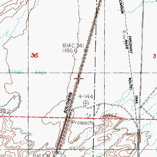 Topographic Map of Desert Siding, NV