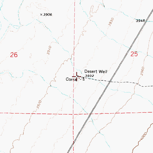 Topographic Map of Desert Well, NV