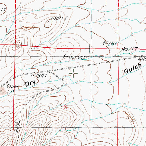 Topographic Map of Dry Gulch, NV
