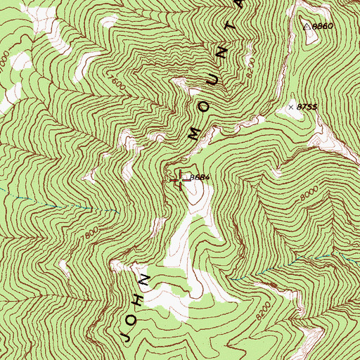 Topographic Map of Dutch John Mountain, NV