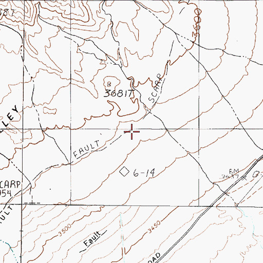 Topographic Map of Fault Scarp of 1954, NV