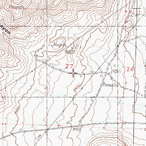 Topographic Map of Frank Free Canyon, NV