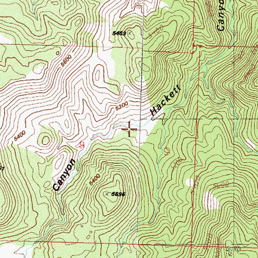 Topographic Map of Hackett Canyon, NV