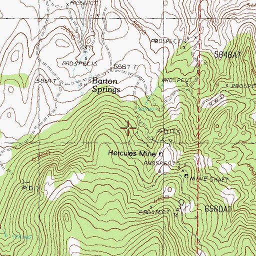 Topographic Map of Hercules Mine, NV