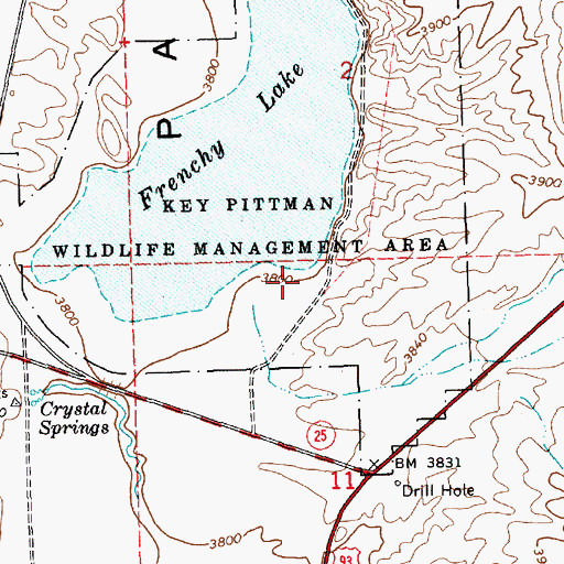 Topographic Map of Key Pittman Wildlife Management Area, NV