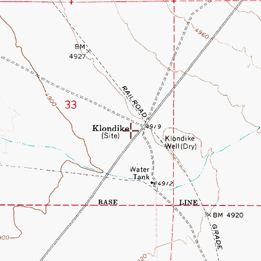 Topographic Map of Klondike (historical), NV
