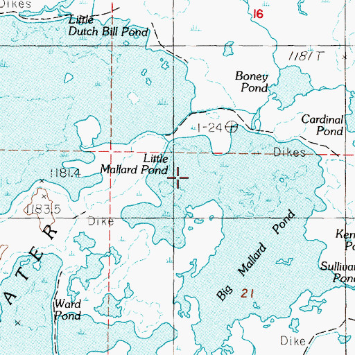 Topographic Map of Little Mallard Pond, NV