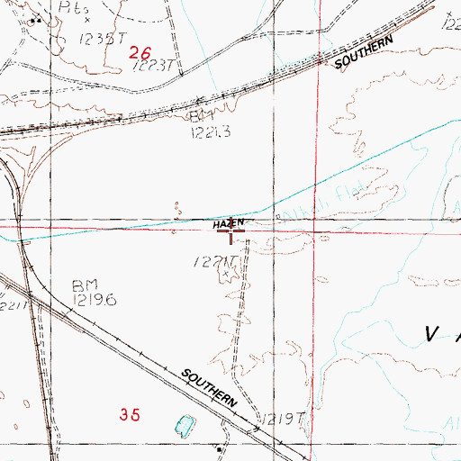 Topographic Map of Hazen Drain, NV