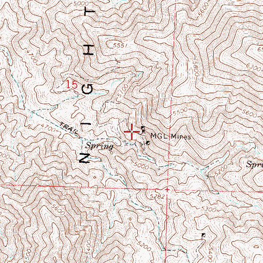 Topographic Map of M G L Mines, NV