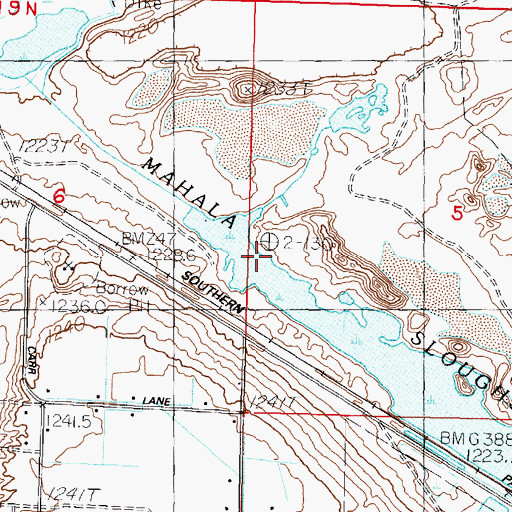 Topographic Map of Mahala Sloughs, NV