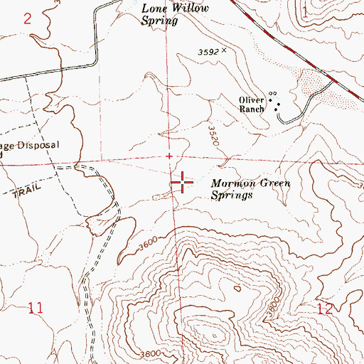 Topographic Map of Mormon Green Springs, NV