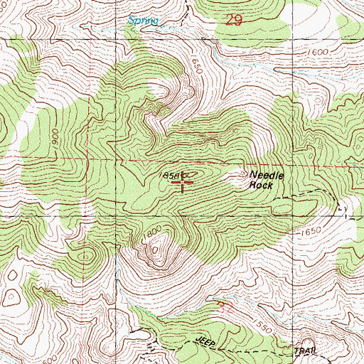 Topographic Map of Needle Rock, NV