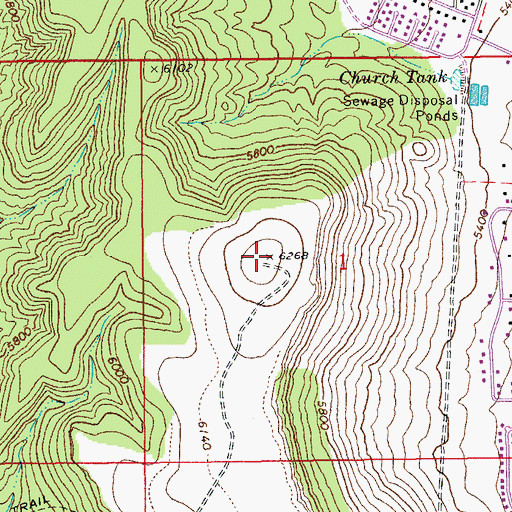 Topographic Map of Nan Dahs Taan Mesa, AZ