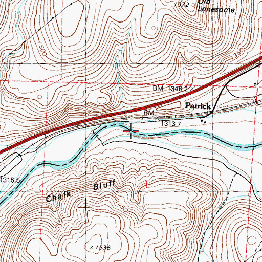 Topographic Map of Patrick, NV