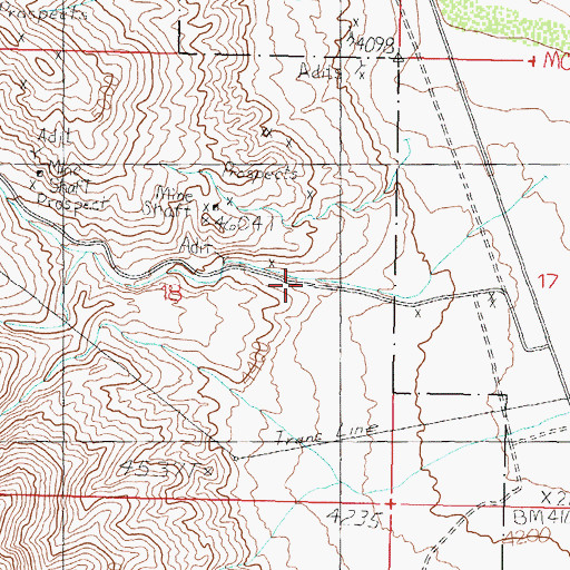 Topographic Map of Penrod Canyon, NV