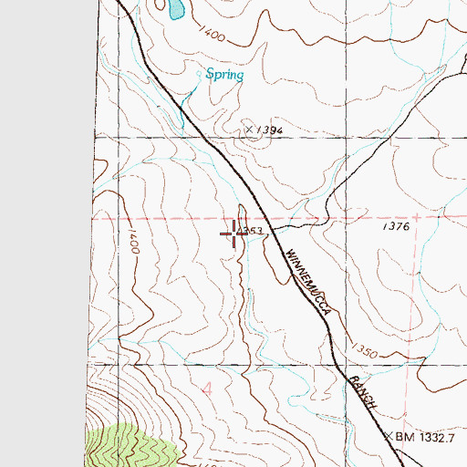 Topographic Map of Paiute Canyon, NV