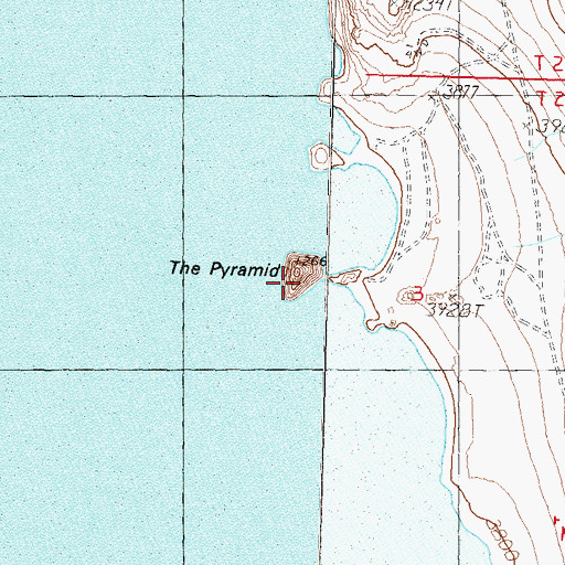 Topographic Map of The Pyramid, NV