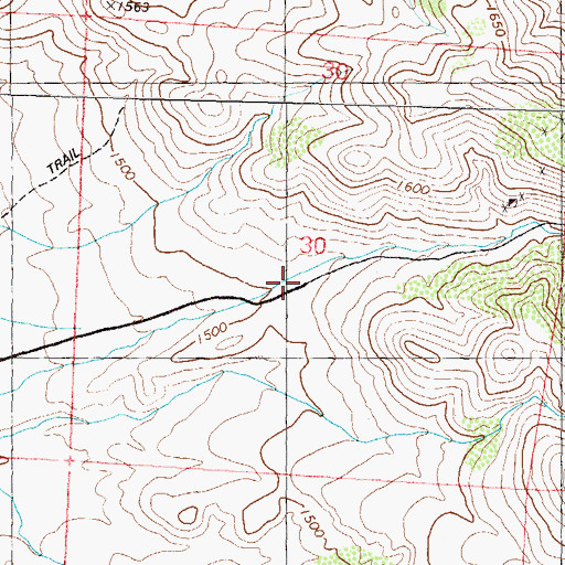 Topographic Map of Right Hand Canyon, NV