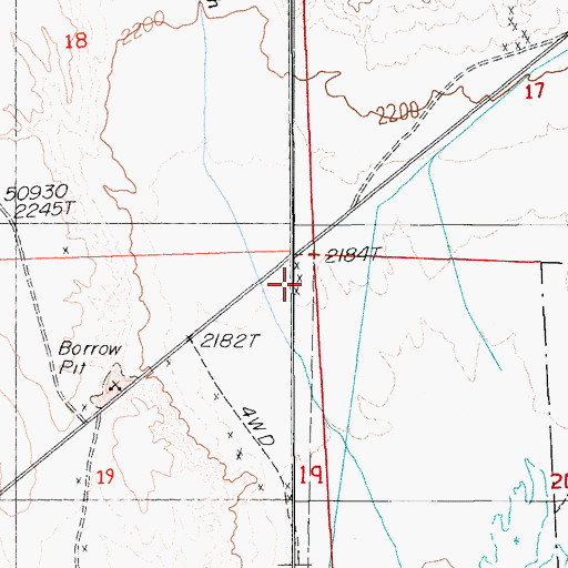 Topographic Map of Rock Valley Wash, NV