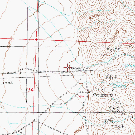Topographic Map of Sacramento Canyon, NV