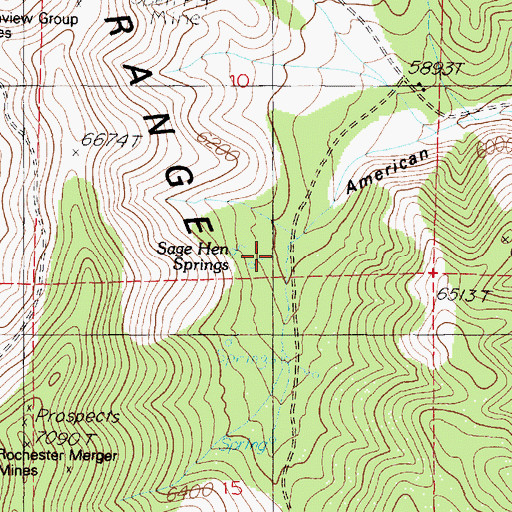 Topographic Map of Sage Hen Springs, NV